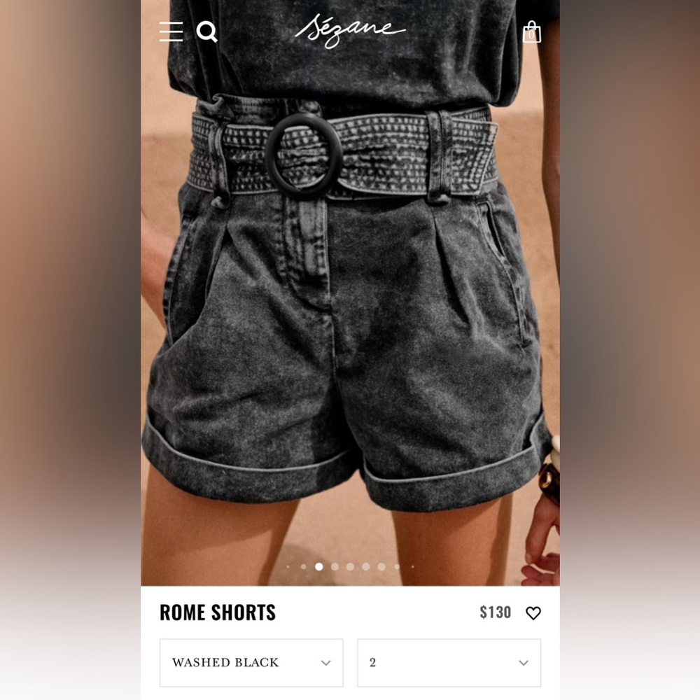 Sezane Rome Shorts in Washed Denim
